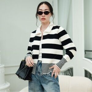 Black & White Knitted Jacket